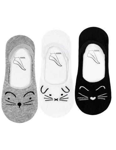 Damskie skarpetki niskie stopki bawełniane ZWIERZĄTKA 3-pak