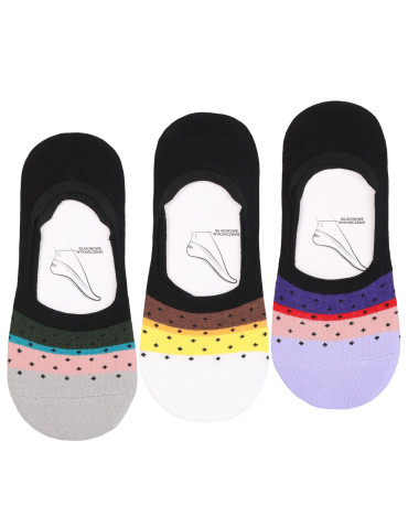 Skarpetki niskie stopki damskie bawełniane kolorowe 3-pak
