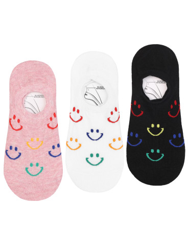 Skarpetki stopki damskie niskie bawełniane uśmiech 3-pak