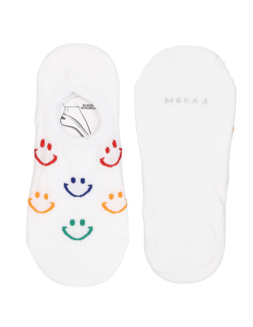 Niskie stopki - Skarpetki stopki damskie niskie bawełniane uśmiech 3-pak WIELOKOLOROWY - produkt 3