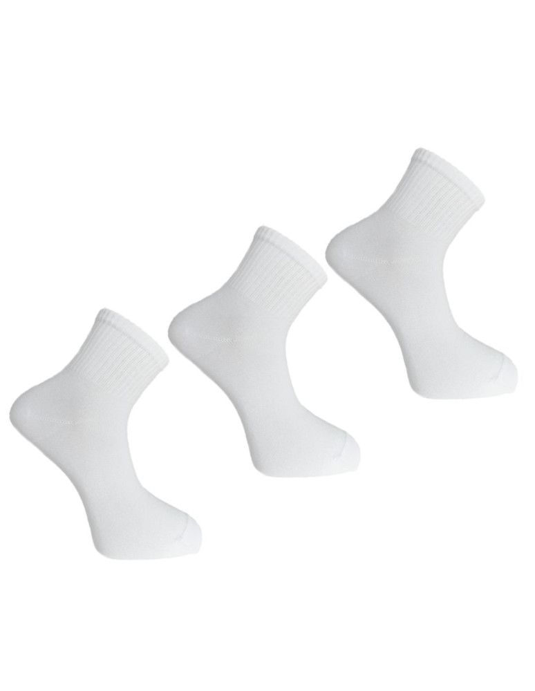 Skarpetki za kostkę - Klasyczne bawełniane krótkie skarpetki męskie 3-pak BIAŁY  - produkt moraj.pl 3