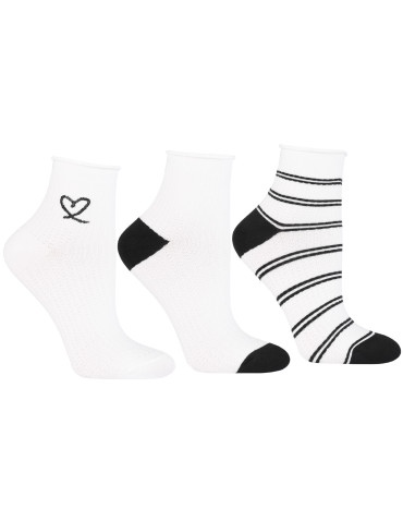 Damskie skarpetki za kostkę w klasycznych kolorach 3-pak