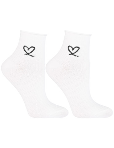 Skarpetki za kostkę - Damskie skarpetki za kostkę w klasycznych kolorach 3-pak BIAŁY - produkt 3