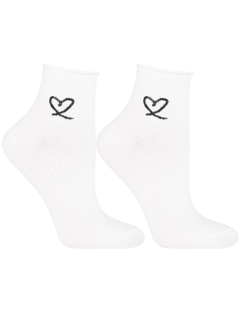 Skarpetki za kostkę - Damskie skarpetki za kostkę w klasycznych kolorach 3-pak BIAŁY - produkt moraj.pl 3