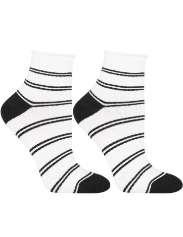 Skarpetki za kostkę - Damskie skarpetki za kostkę w klasycznych kolorach 3-pak BIAŁY - produkt 4