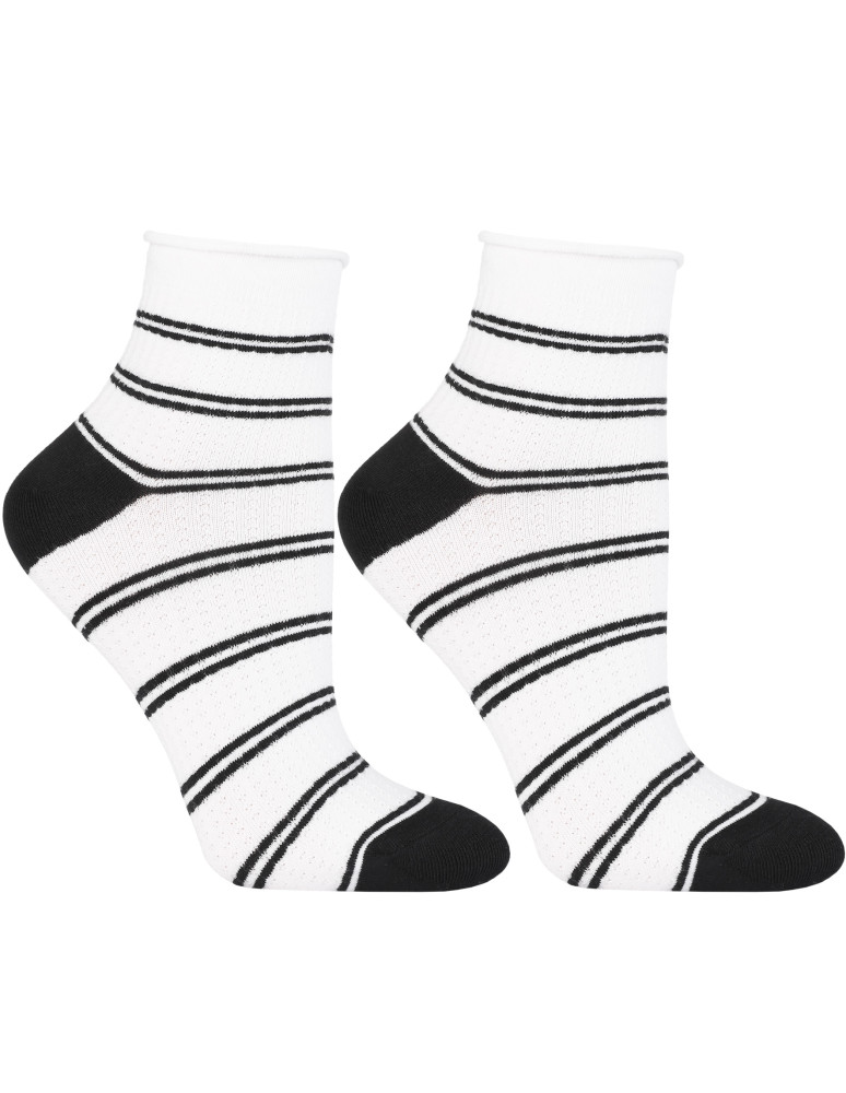 Skarpetki za kostkę - Damskie skarpetki za kostkę w klasycznych kolorach 3-pak BIAŁY - produkt moraj.pl 4