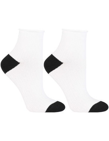 Skarpetki za kostkę - Damskie skarpetki za kostkę w klasycznych kolorach 3-pak BIAŁY - produkt 5