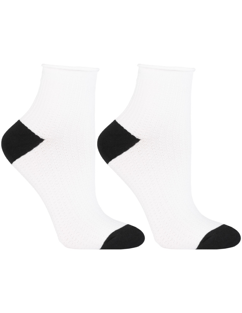 Skarpetki za kostkę - Damskie skarpetki za kostkę w klasycznych kolorach 3-pak BIAŁY - produkt moraj.pl 5