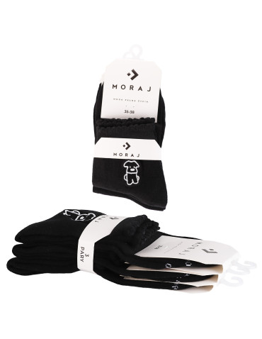 Damskie skarpetki z białym haftem za kostkę 3-pak - produkt 2