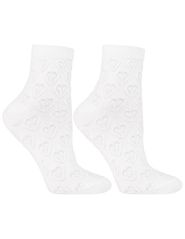 Skarpetki za kostkę - Damskie skarpetki ażurowe za kostkę z motywem serc 3-pak WIELOKOLOROWY - produkt 3