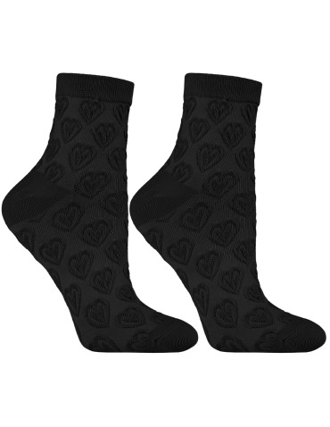 Skarpetki za kostkę - Damskie skarpetki ażurowe za kostkę z motywem serc 3-pak WIELOKOLOROWY - produkt 4