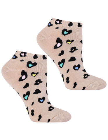 Skarpety damskie stopki bawełniane w sercowe cętki 3-pak  - produkt 2
