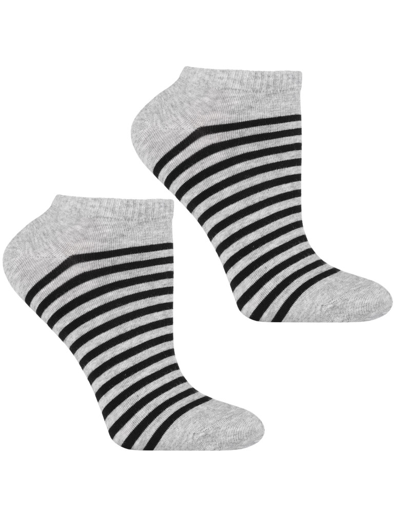 Stopki damskie - Skarpetki damskie stopki bawełniane w paski 12-pak WIELOKOLOROWY - produkt moraj.pl 2