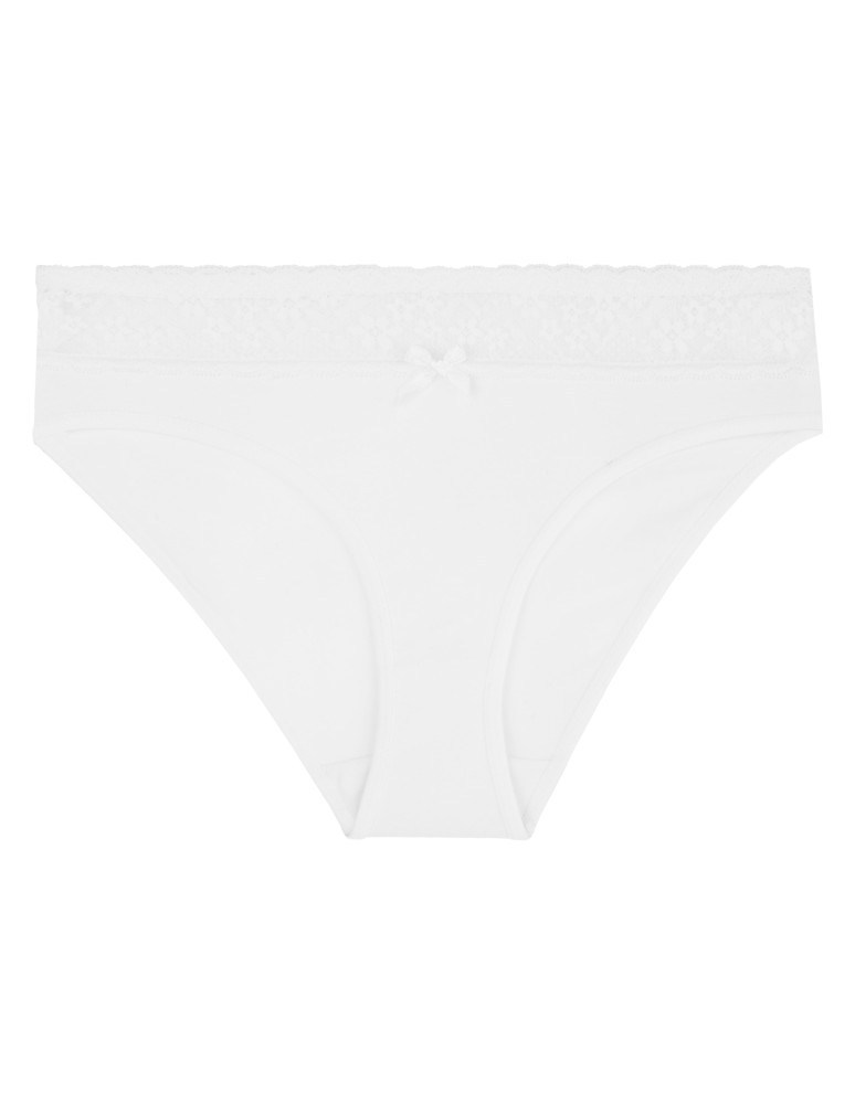 Majtki figi - Majtki damskie figi klasyczne z koronkową gumką 3-pak WIELOKOLOROWY  - produkt moraj.pl 3