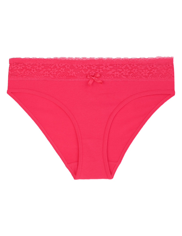 Majtki figi - Majtki damskie figi klasyczne z koronkową gumką 3-pak WIELOKOLOROWY  - produkt moraj.pl 4