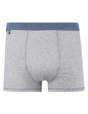 Bokserki dopasowane - Męskie bokserki bawełniane bez wzoru dopasowane SZARY - produkt 1