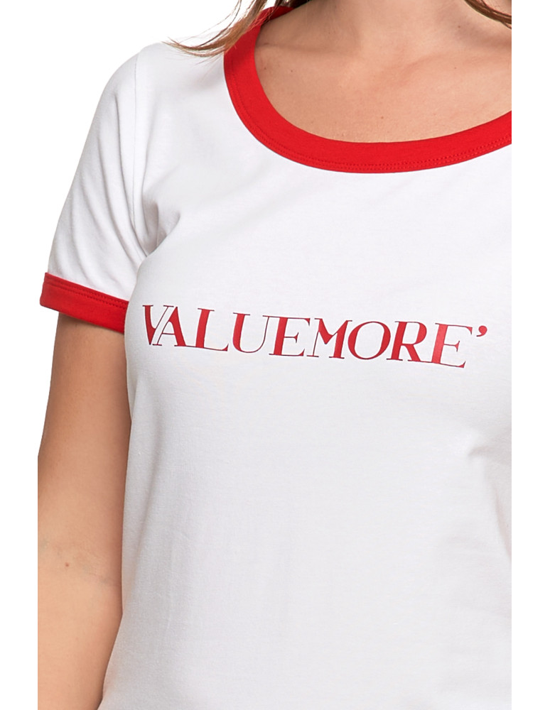 Koszulki i T-shirty - Koszulka damska t-shirt Slim Fit z napisami CZERWONY - produkt moraj.pl 2