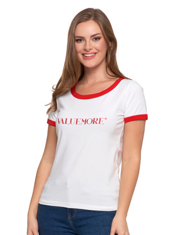 Koszulki i T-shirty - Koszulka damska t-shirt Slim Fit z napisami CZERWONY - produkt 3