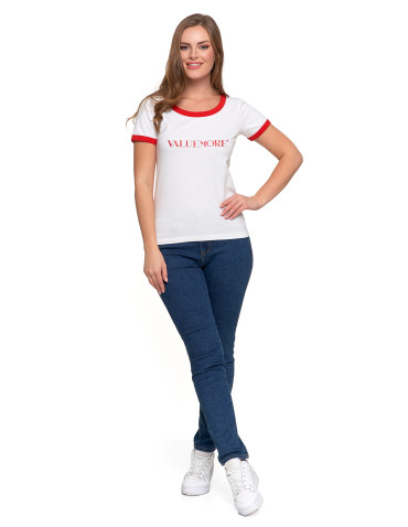 Koszulki i T-shirty - Koszulka damska t-shirt Slim Fit z napisami CZERWONY - produkt 7