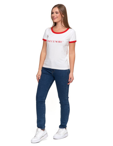 Koszulki i T-shirty - Koszulka damska t-shirt Slim Fit z napisami CZERWONY - produkt 8