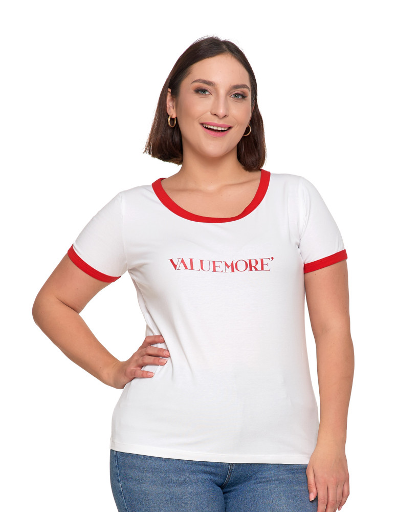 Koszulki i T-shirty - Koszulka damska t-shirt Slim Fit z napisami CZERWONY - produkt moraj.pl 10