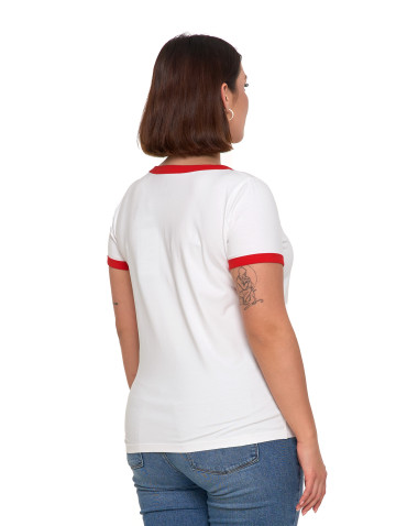 Koszulki i T-shirty - Koszulka damska t-shirt Slim Fit z napisami CZERWONY - produkt 12