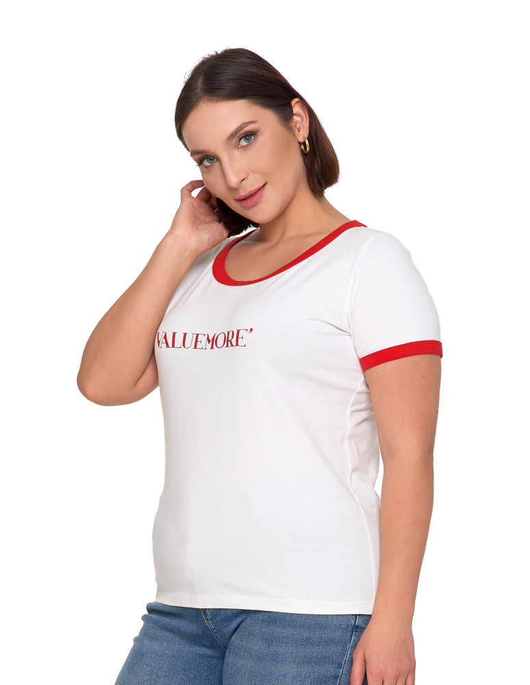 Koszulki i T-shirty - Koszulka damska t-shirt Slim Fit z napisami CZERWONY - produkt moraj.pl 13