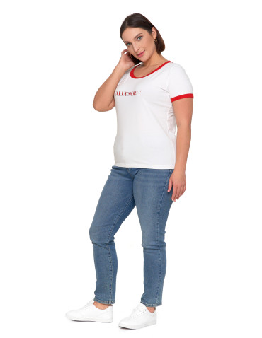 Koszulki i T-shirty - Koszulka damska t-shirt Slim Fit z napisami CZERWONY - produkt 15