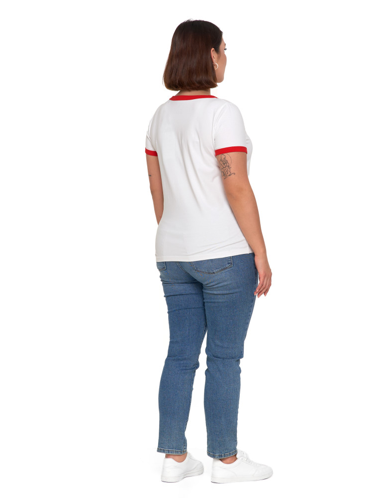 Koszulki i T-shirty - Koszulka damska t-shirt Slim Fit z napisami CZERWONY - produkt moraj.pl 16