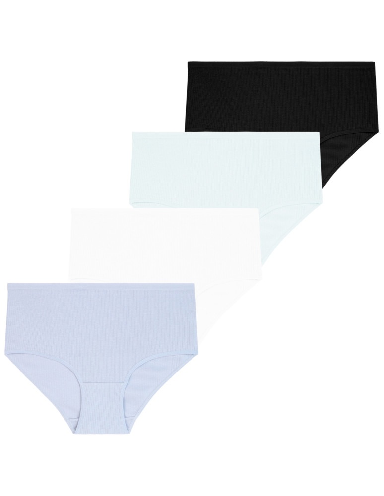 Majtki figi - Damskie majtki bawełniane z wysokim stanem Plus Size 4-pak WIELOKOLOROWY - produkt moraj.pl 1