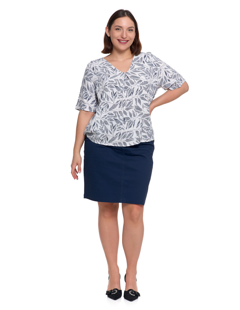 Bluzki i koszule - Bluzka damska z wiskozy z dekoltem w serek BIAŁY - produkt moraj.pl 2