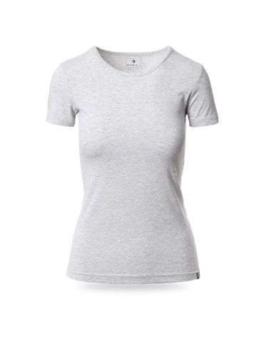 Podkoszulki - Bawełniany podkoszulek damski z krótkim rękawem biały JASNY SZARY - produkt 10