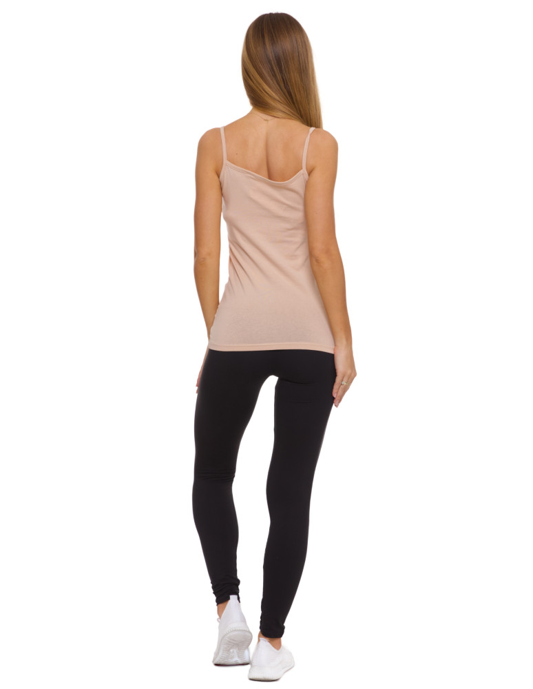 Podkoszulki - Damski bawełniany podkoszulek na ramiączkach BEŻOWY - produkt moraj.pl 44