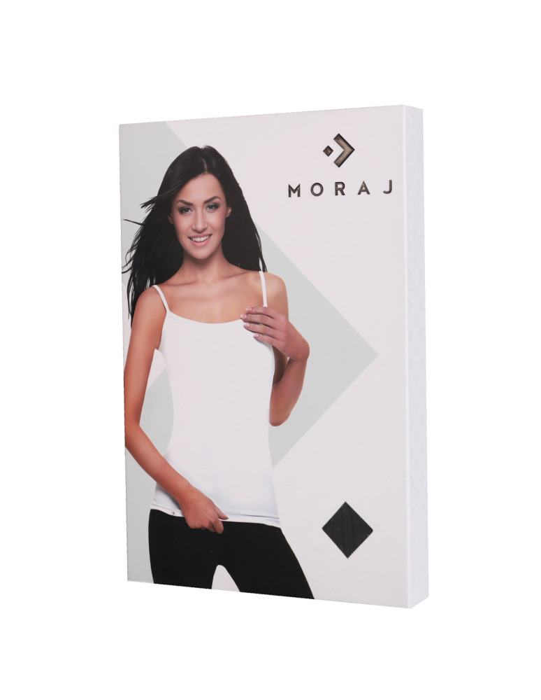 Podkoszulki - Damski bawełniany podkoszulek na ramiączkach BEŻOWY - produkt moraj.pl 45