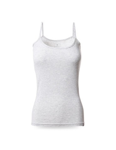 Podkoszulki - Damski bawełniany podkoszulek na ramiączkach BEŻOWY - produkt 48