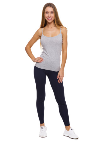 Podkoszulki - Damski bawełniany podkoszulek na ramiączkach BEŻOWY - produkt 52