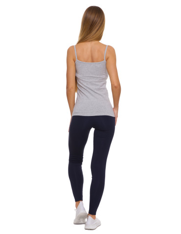 Podkoszulki - Damski bawełniany podkoszulek na ramiączkach BEŻOWY - produkt 53