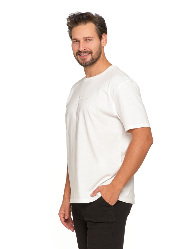 Koszulki i Tank Topy - Bawełniany T-shirt męski oversize BIAŁY  - produkt moraj.pl 3