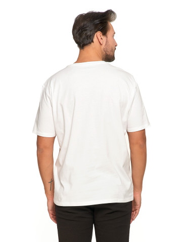 Koszulki i Tank Topy - Bawełniany T-shirt męski oversize BIAŁY - produkt 4