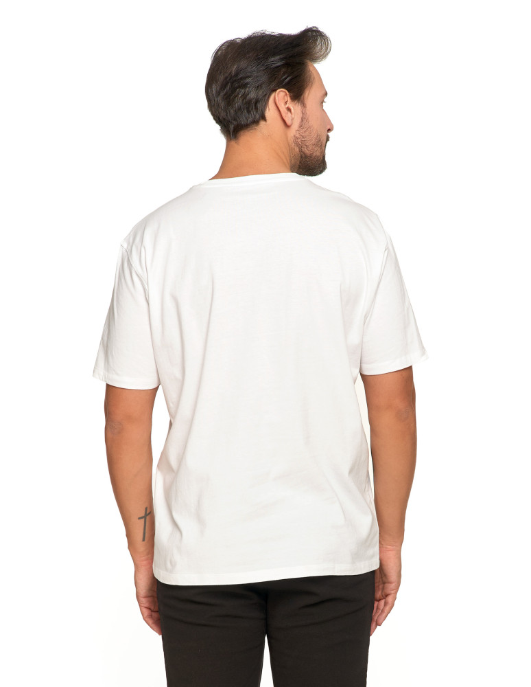 Koszulki i Tank Topy - Bawełniany T-shirt męski oversize BIAŁY  - produkt moraj.pl 4