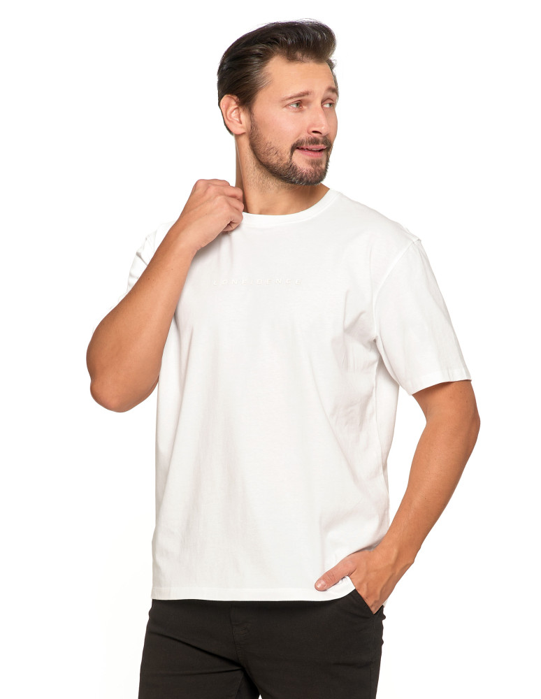 Koszulki i Tank Topy - Bawełniany T-shirt męski oversize BIAŁY  - produkt moraj.pl 5