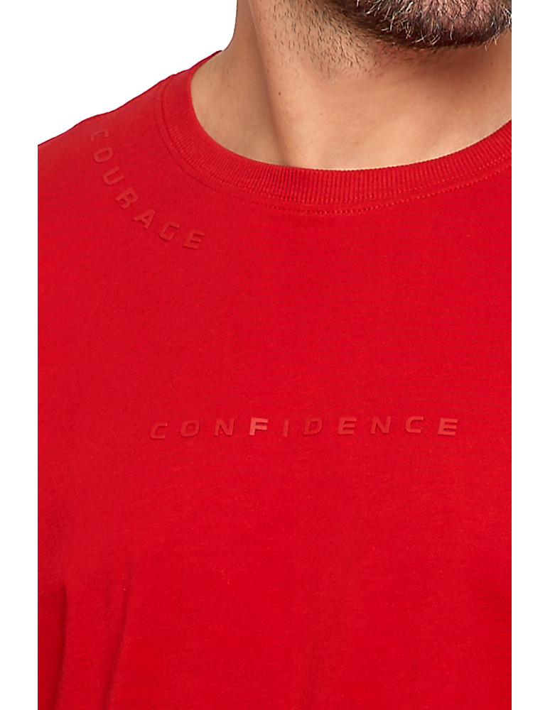 Koszulki i Tank Topy - Bawełniany T-shirt męski oversize BORDOWY - produkt moraj.pl 2