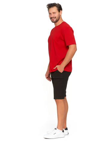 Koszulki i Tank Topy - Bawełniany T-shirt męski oversize BORDOWY - produkt 6