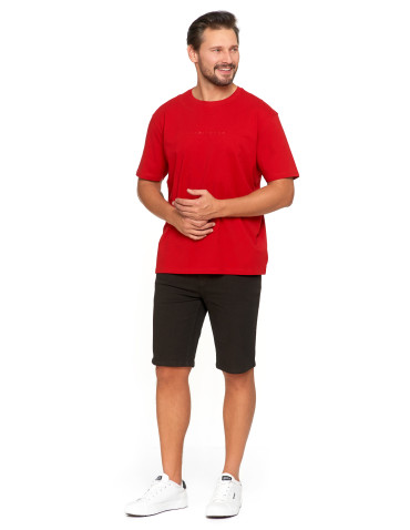 Koszulki i Tank Topy - Bawełniany T-shirt męski oversize BORDOWY - produkt 8