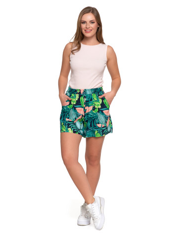 Damskie szorty wzorzyste z gumką w pasie