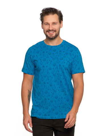 Męska koszulka bawełniana z marynistycznym nadrukiem