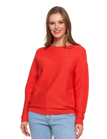 Sweter damski dzianinowy z wiskozy o luźnym kroju