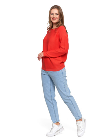 Sweter damski dzianinowy z wiskozy o luźnym kroju  - produkt 2