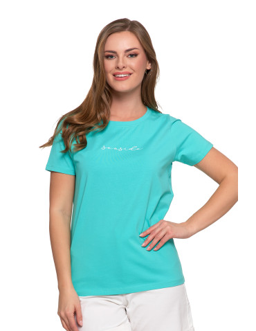 T-shirt damski bawełniany klasyczny z napisem