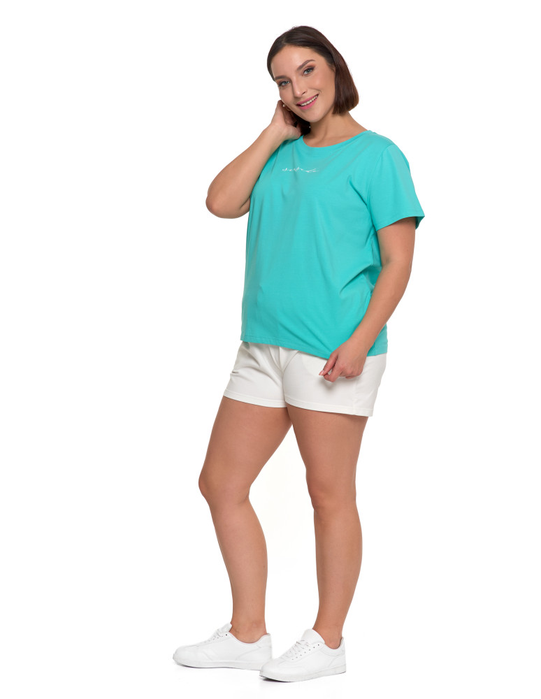 Koszulki i T-shirty - T-shirt damski bawełniany klasyczny z napisem TURKUSOWY - produkt moraj.pl 8